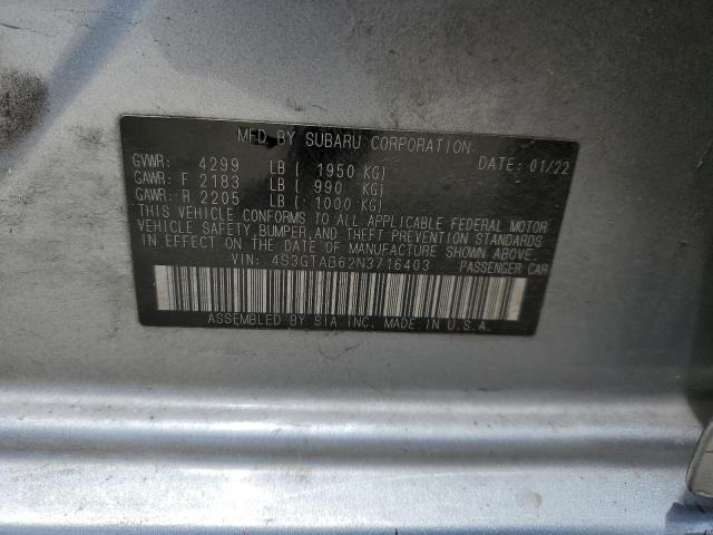 2022 SUBARU IMPREZA 4S3GTAB62N3716403