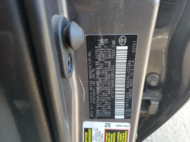 2020 TOYOTA CAMRY XLE 4T1F11AK6LU865352