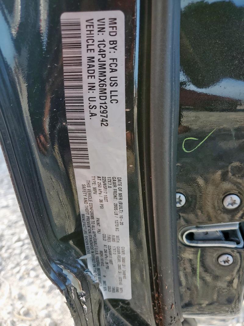 2021 JEEP CHEROKEE LATITUDE LUX 1C4PJMMX6MD129742