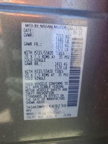 2015 NISSAN PATHFINDER - 5N1AR2MM9FC669230