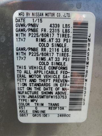 2015 NISSAN ROGUE SELE JN8AS5MT8FW153753