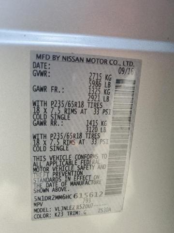 2017 NISSAN PATHFINDER 5N1DR2MM6HC615612