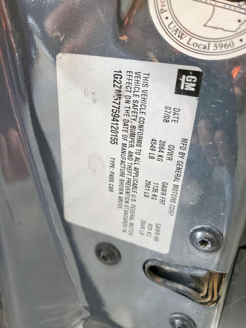 2009 PONTIAC G6 GXP #3256519696