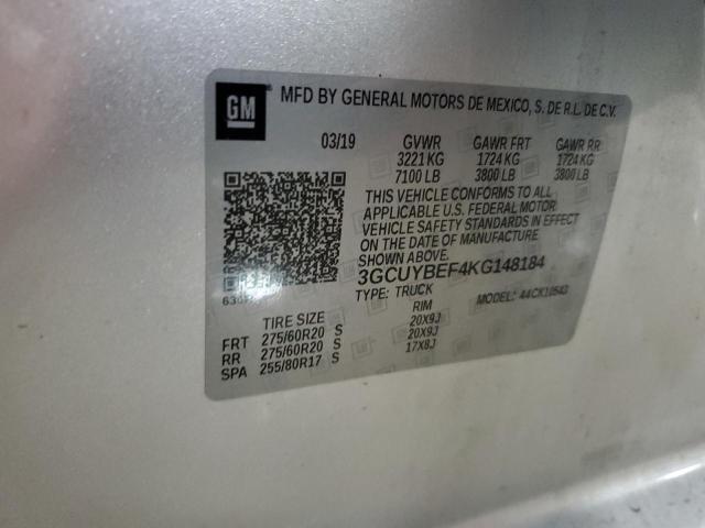 2019 CHEVROLET SILVERADO K1500 CUSTOM 3GCUYBEF4KG148184