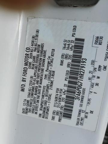 2017 FORD FUSION S #3287623028