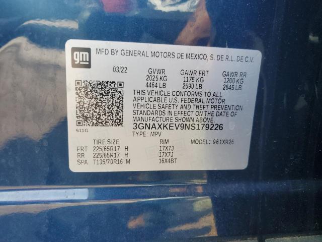 2022 CHEVROLET EQUINOX LT - 3GNAXKEV9NS179226