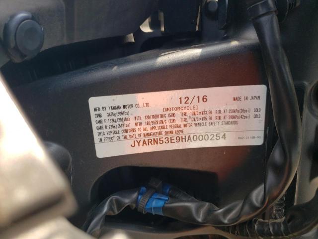 2017 YAMAHA FZ09 JYARN53E9HA000254