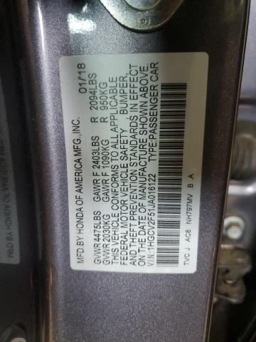 2018 HONDA ACCORD EXL 1HGCV2F51JA016122