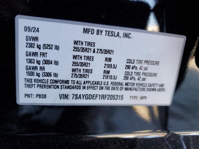 2024 TESLA MODEL Y 7SAYGDEF1RF205315