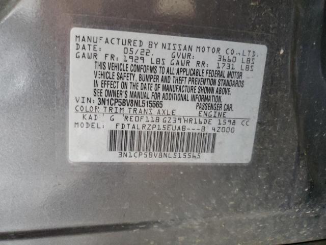 2022 NISSAN KICKS S 3N1CP5BV8NL515565