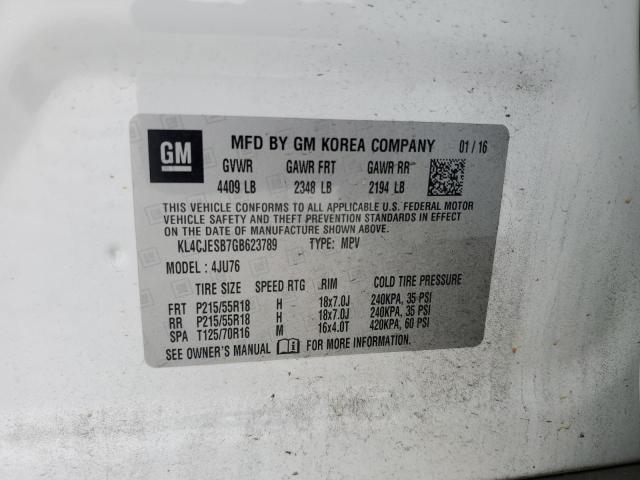 2016 BUICK ENCORE KL4CJESB7GB623789