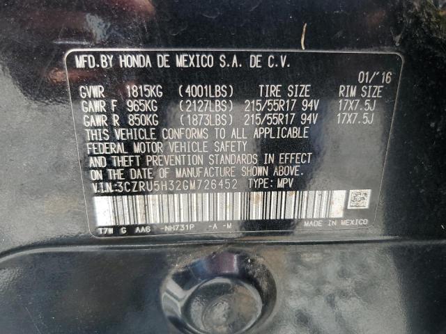 2016 HONDA HR-V LX 3CZRU5H32GM726452