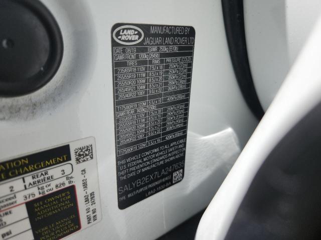 2020 LAND ROVER RANGE ROVE SALYB2EX7LA247635
