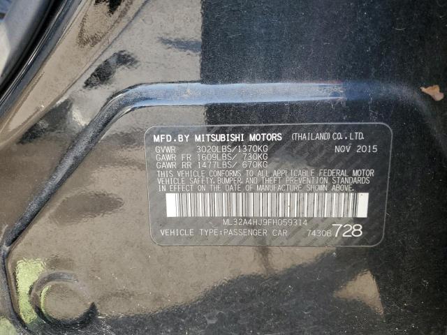 2015 MITSUBISHI MIRAGE ES ML32A4HJ9FH059314