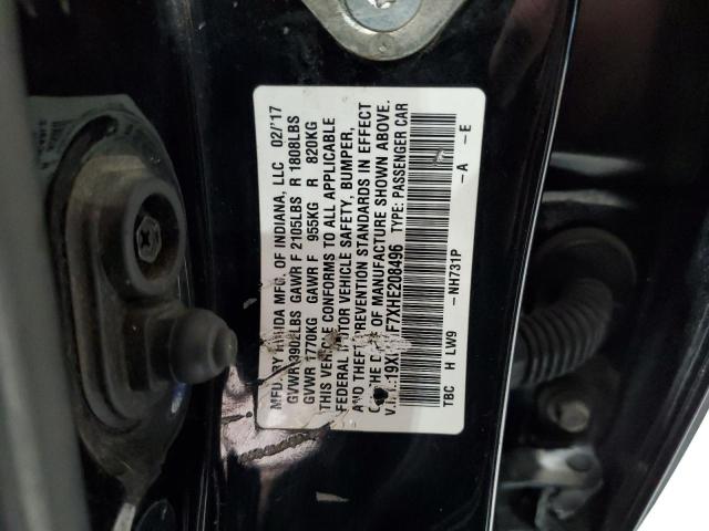 2017 HONDA CIVIC EXL - 19XFC1F7XHE208496