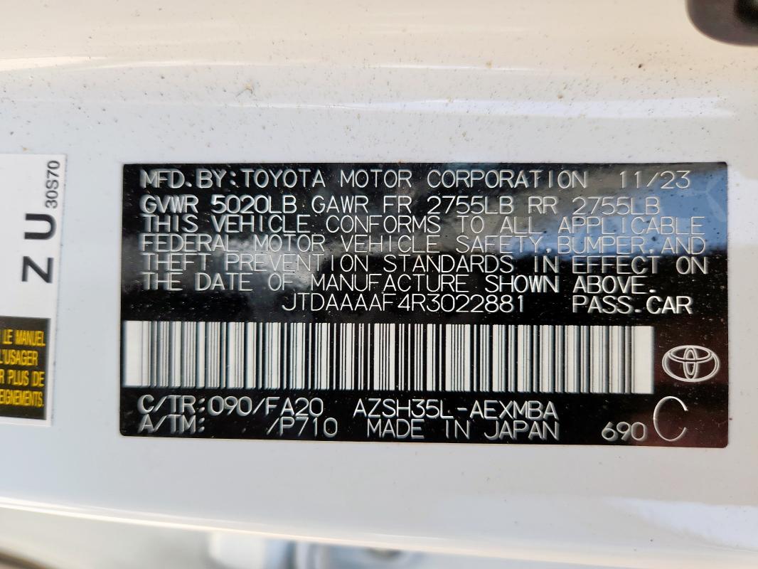 2024 TOYOTA CROWN XLE JTDAAAAF4R3022881