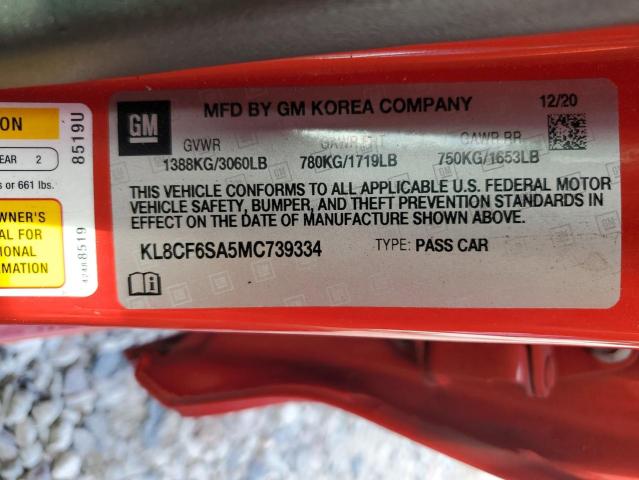 2021 CHEVROLET SPARK 2LT KL8CF6SA5MC739334