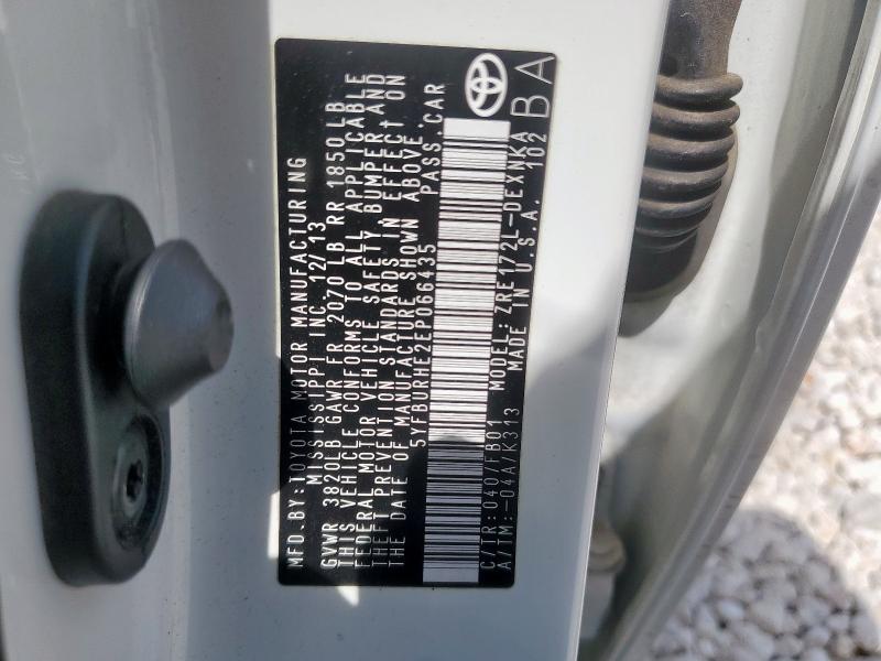 2014 TOYOTA COROLLA L - 5YFBURHE2EP066435