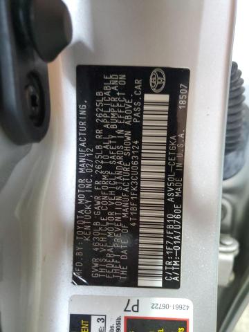2012 TOYOTA CAMRY BASE - 4T1BF1FK3CU063124