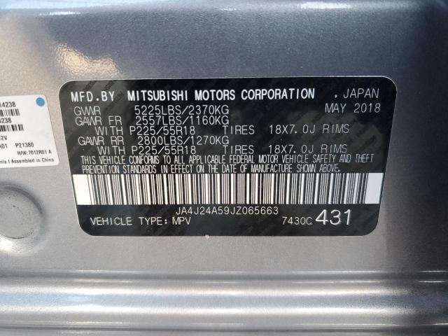 2018 MITSUBISHI OUTLANDER JA4J24A59JZ065663