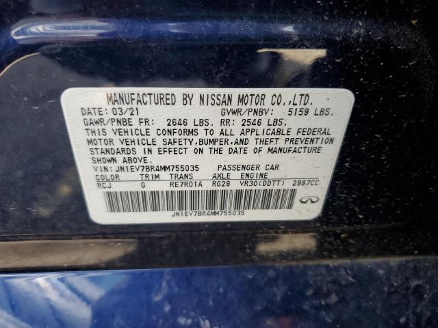 2021 INFINITI Q50 LUXE JN1EV7BR4MM755035