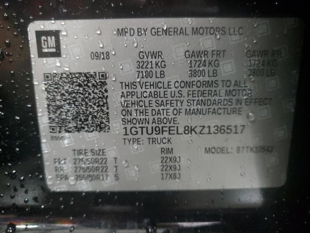 2019 GMC SIERRA K15 1GTU9FEL8KZ136517