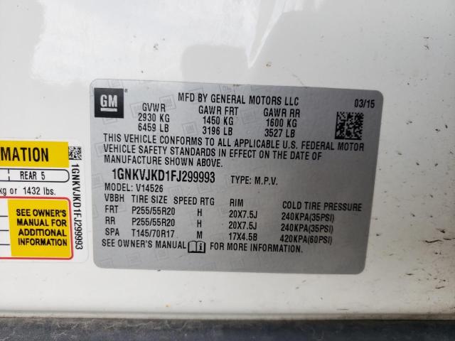 2015 CHEVROLET TRAVERSE L 1GNKVJKD1FJ299993