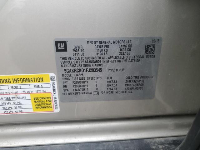 2015 BUICK ENCLAVE 5GAKRCKD1FJ283545
