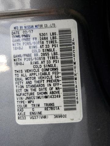 2017 INFINITI QX70 - JN8CS1MU1HM143249