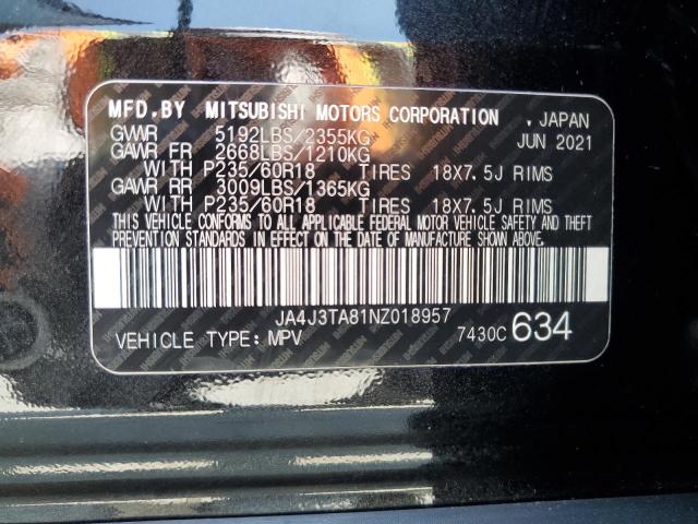 2022 MITSUBISHI OUTLANDER JA4J3TA81NZ018957