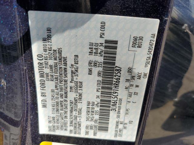 2017 LINCOLN MKZ SELECT 3LN6L5C91HR662587