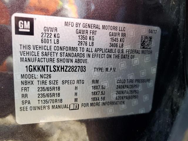 2017 GMC ACADIA ALL 1GKKNTLSXHZ282703
