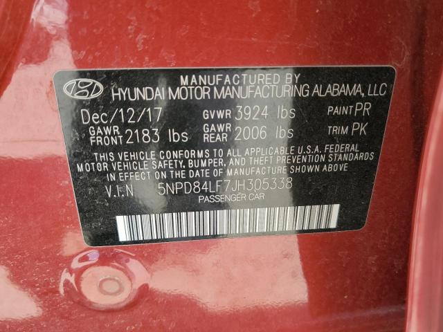 2018 HYUNDAI ELANTRA SE 5NPD84LF7JH305338