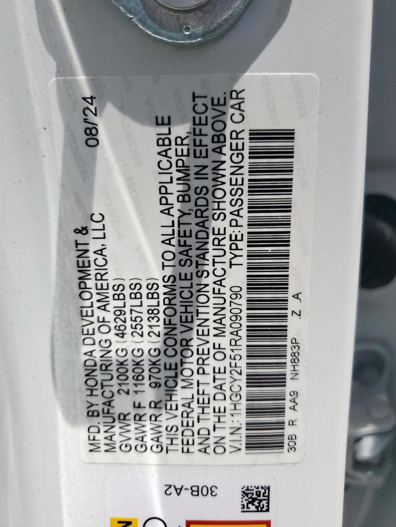 2024 HONDA ACCORD HYB 1HGCY2F51RA090790