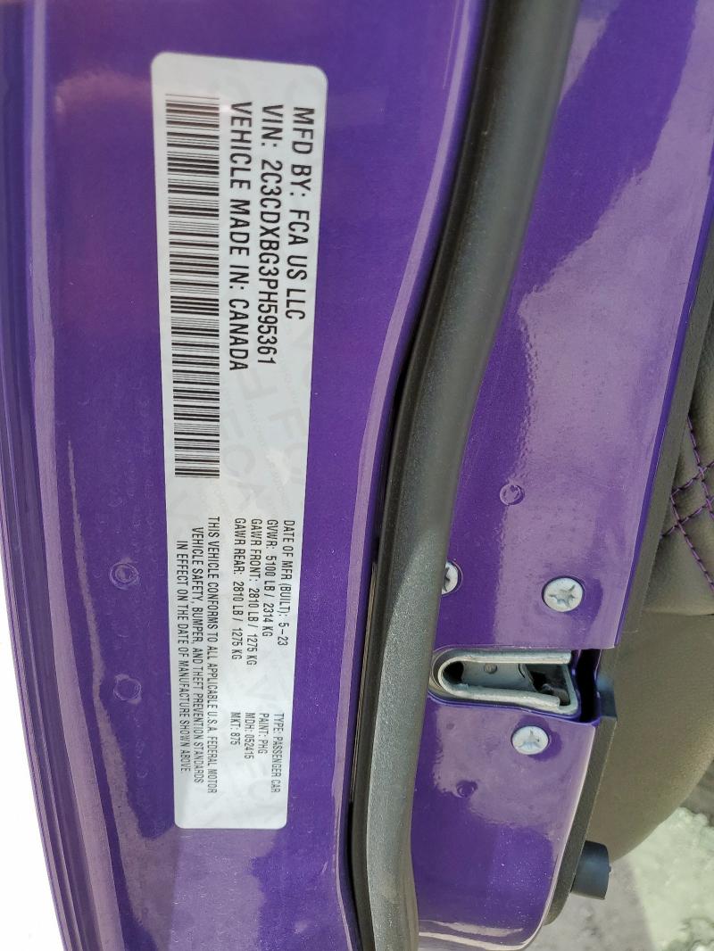 2023 DODGE CHARGER SX 2C3CDXBG3PH595361