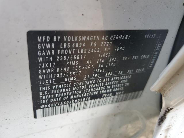 2018 VOLKSWAGEN TIGUAN LIM WVGBV7AX0JK002010