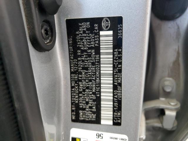 2021 TOYOTA CAMRY LE - 4T1C11BKXMU027196