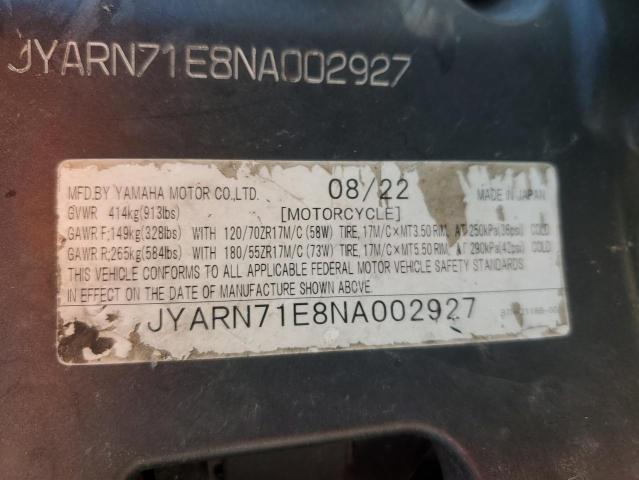2022 YAMAHA MT09 JYARN71E8NA002927