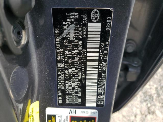 4T1BK1EB5GU211938 2016 TOYOTA AVALON