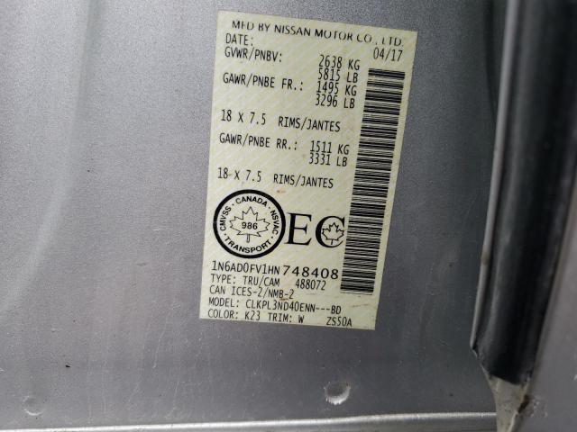 2017 NISSAN FRONTIER S - 1N6AD0FV1HN748408