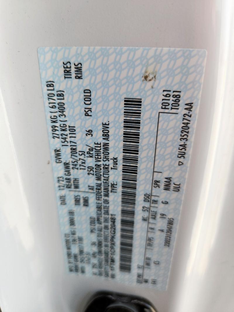 2023 FORD F150 - 1FTMF1CPXPKG20481