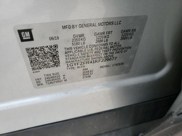2019 CADILLAC XT4 SPORT 1GYFZFR41KF229077