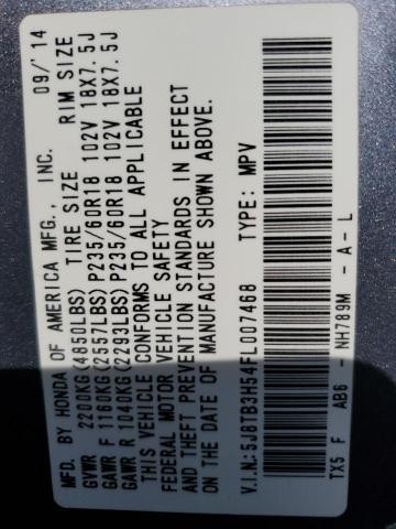 2015 ACURA RDX TECHNO 5J8TB3H54FL007468