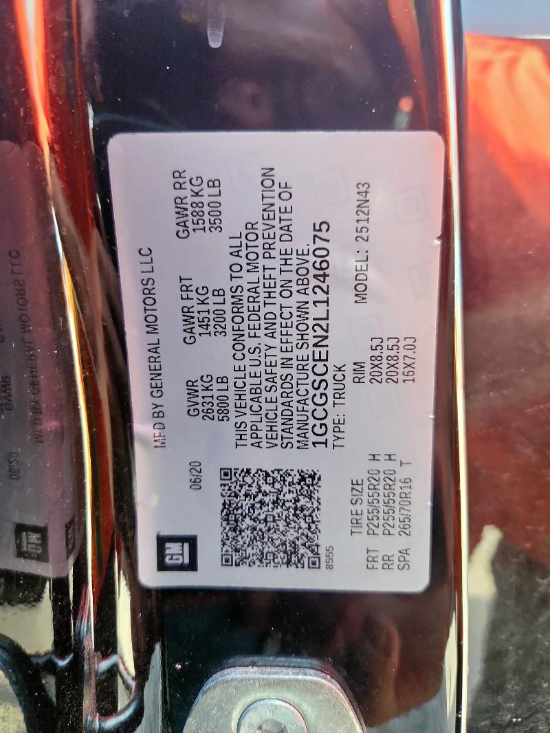 2020 CHEVROLET COLORADO L 1GCGSCEN2L1246075