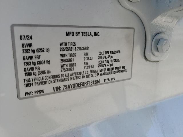 2024 TESLA MODEL Y 7SAYGDEF8RF131584