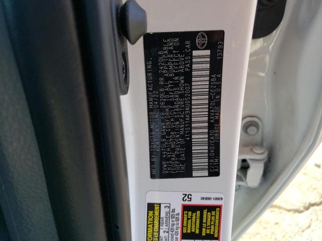 2022 TOYOTA CAMRY NIGHT SHADE 4T1S11AK9NU052007
