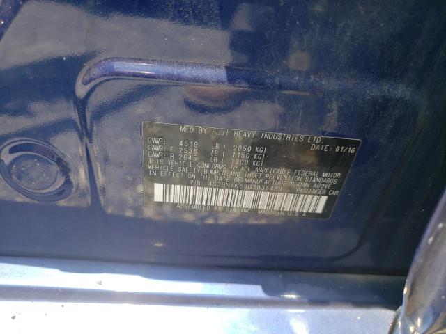 2016 SUBARU LEGACY 2.5 4S3BNAN63G3036481