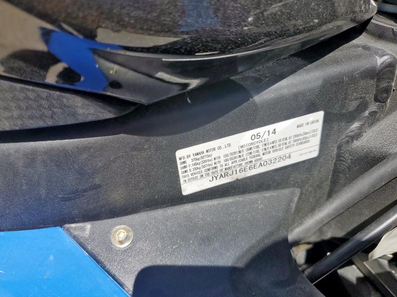 2014 YAMAHA YZFR6 JYARJ16E6EA032204