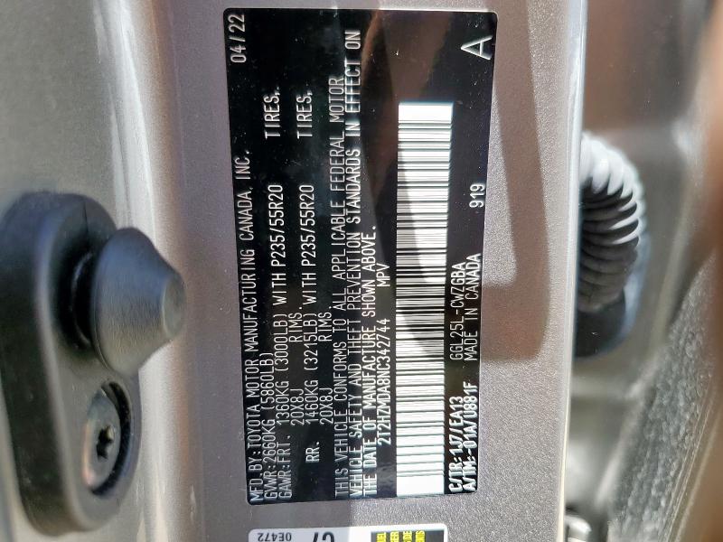 2022 LEXUS RX 350 2T2HZMDA8NC342744