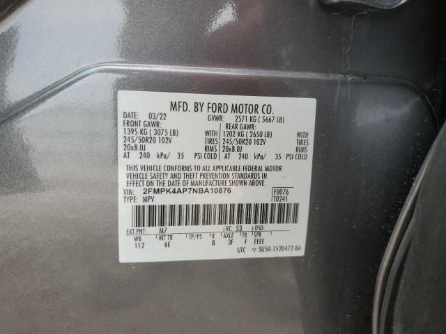 2022 FORD EDGE ST 2FMPK4AP7NBA10876